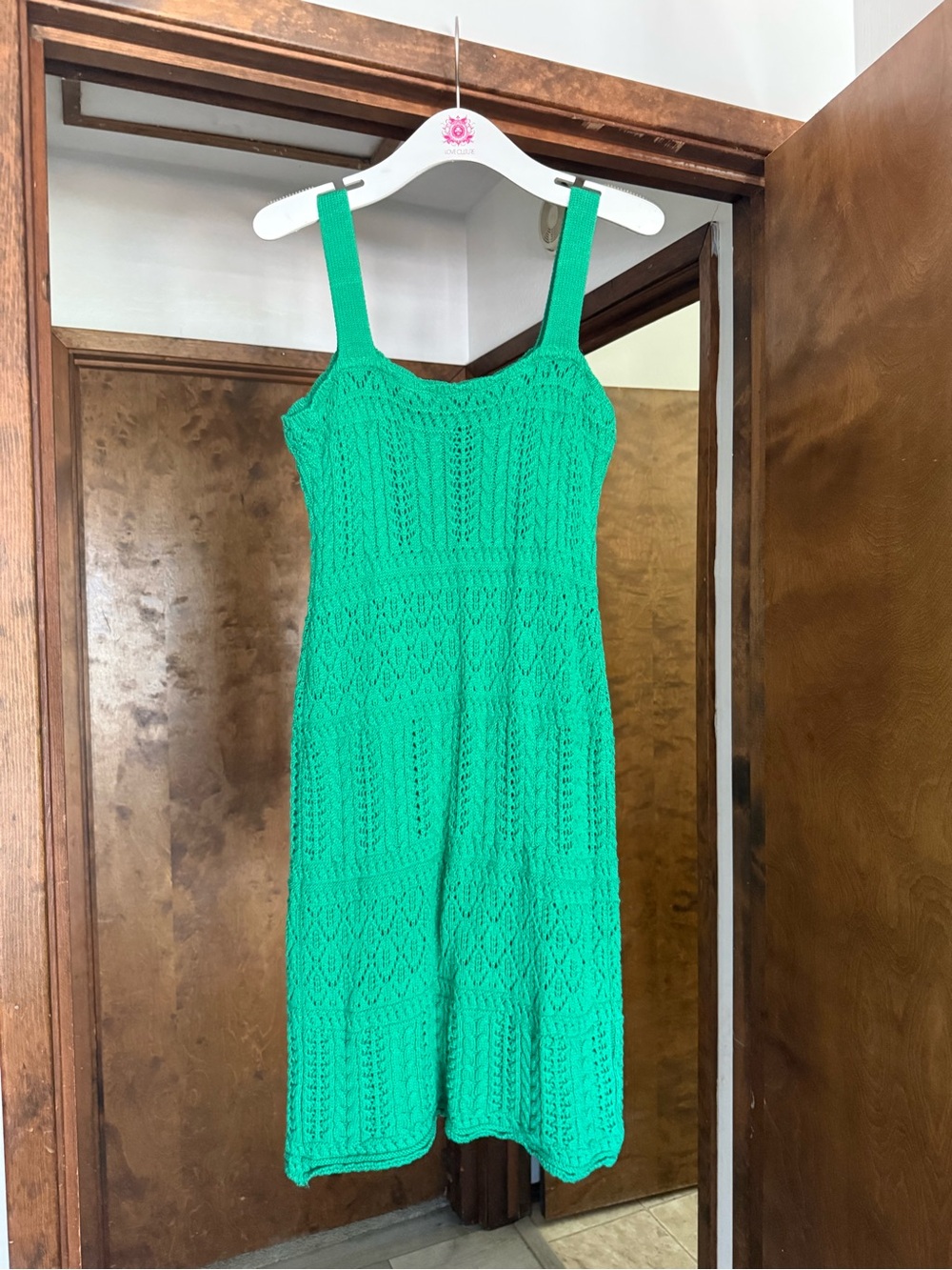 Taylor Emerald Crochet Midi Dress